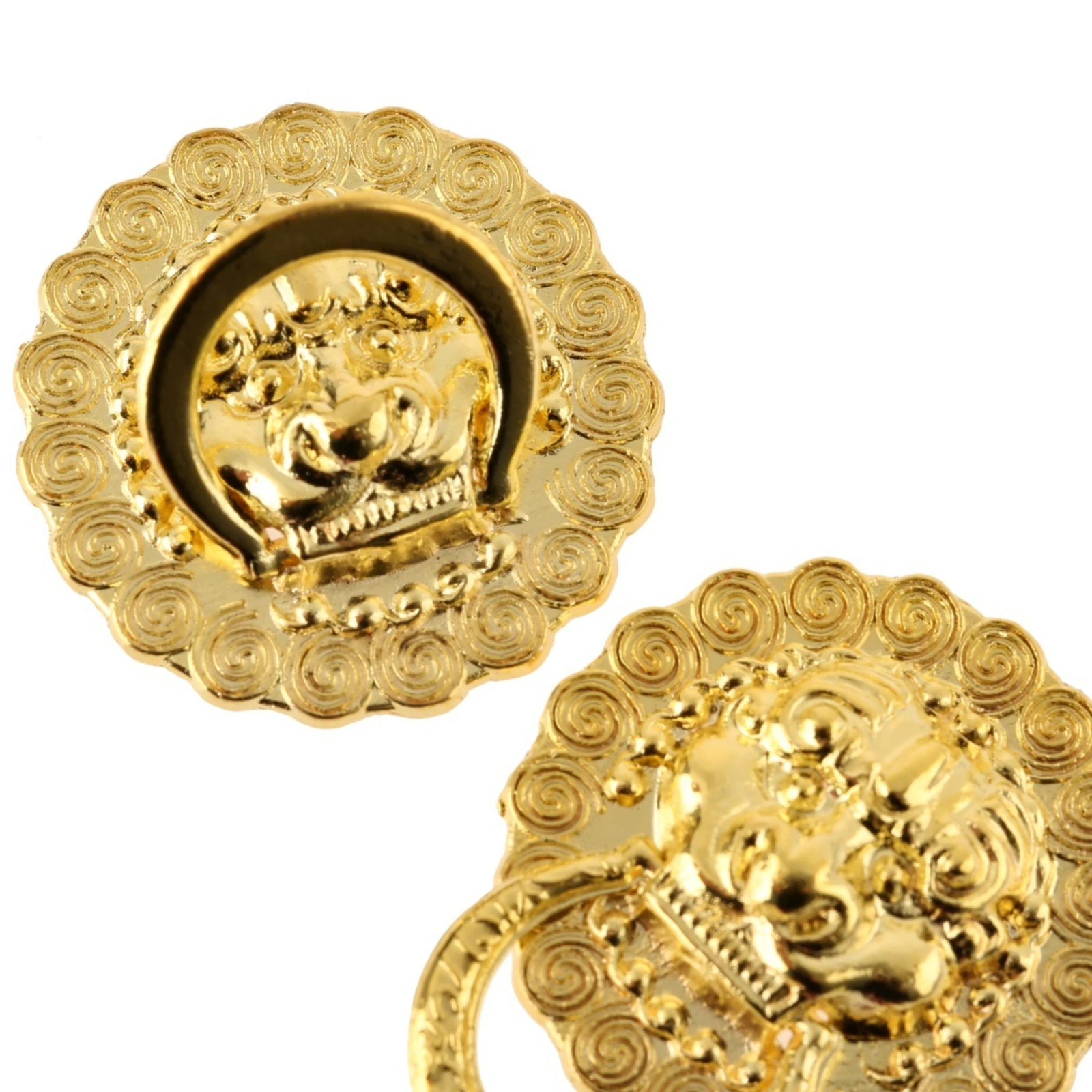 2PCS Lion Head Shape Pull Knobs For Cabinet Dresser Drawer Wardrobe Door Bin Cupboard Gold Antique Economical 29 x 24mm