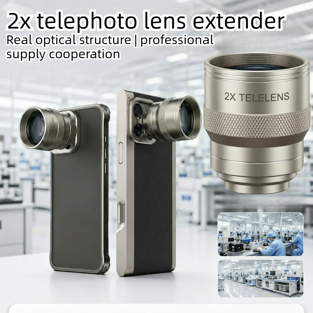 Smartphone Camera 2X Telephoto Lens Universal Phone Clip Kit Durable Metal Body For Outdoor Concert Sports Wildlife Capture