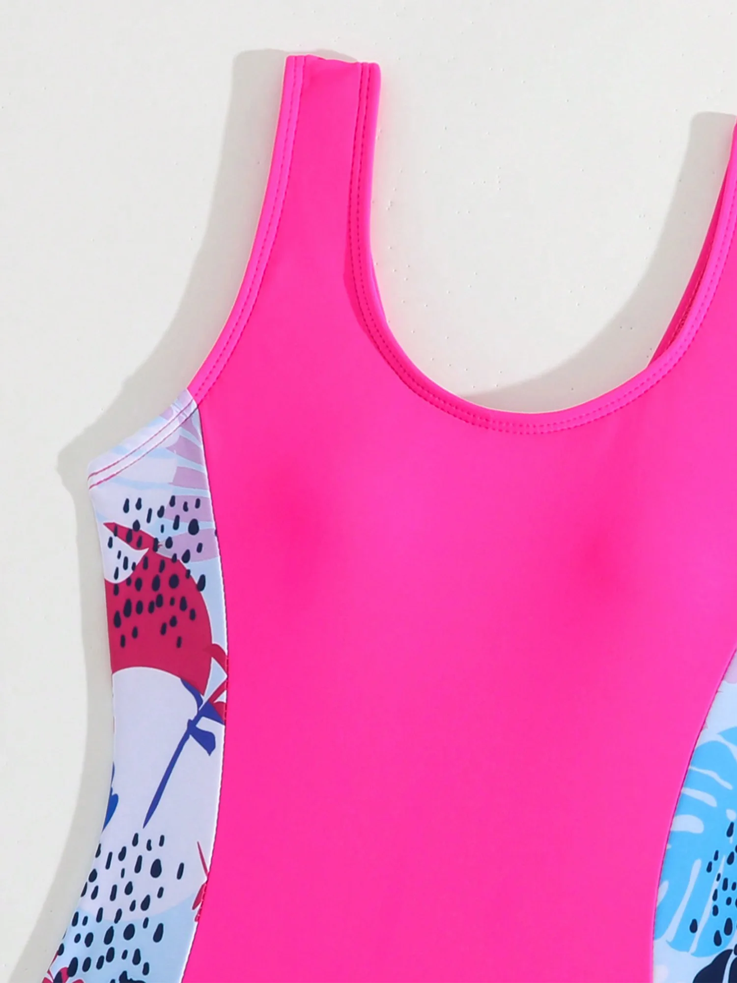 Girls Printed Slimming One Piece Sleeveless Swimsuits with Shorts Two-Pieces Bathing Suit Swimwear for Beach Holiday Surfing