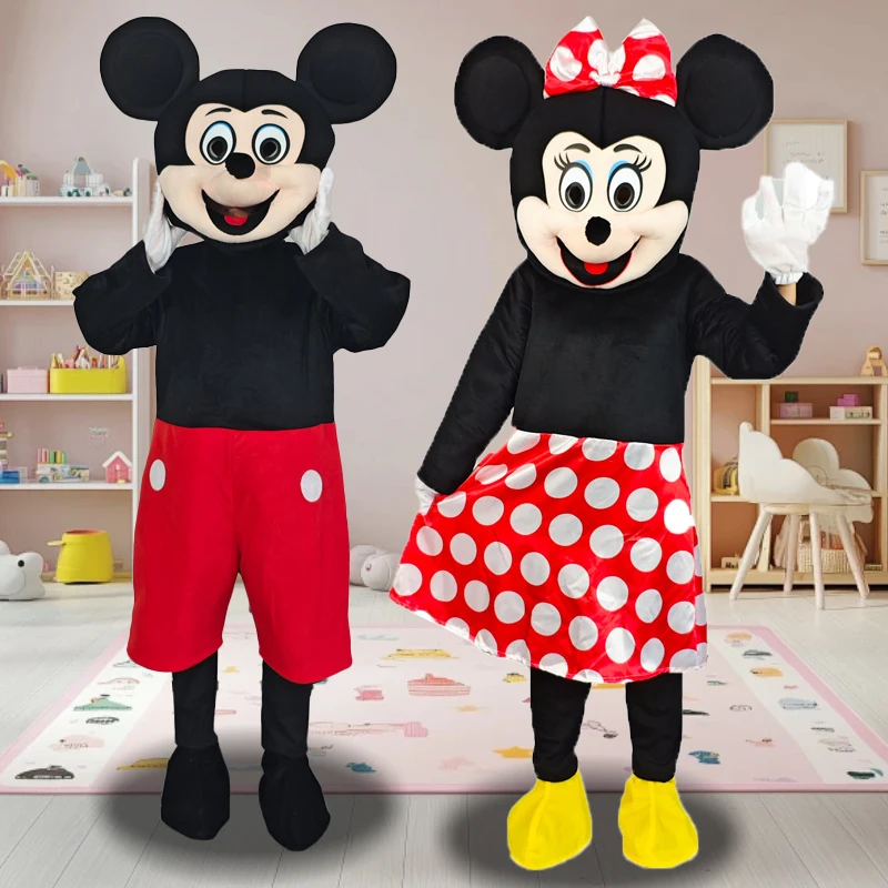 Fantasia de Mascote Mickey Minnie Mouse Personagens de Desenho Animado da Disney Versão Leve Trajes de Cosplay para Feriados e Eventos de Carnaval