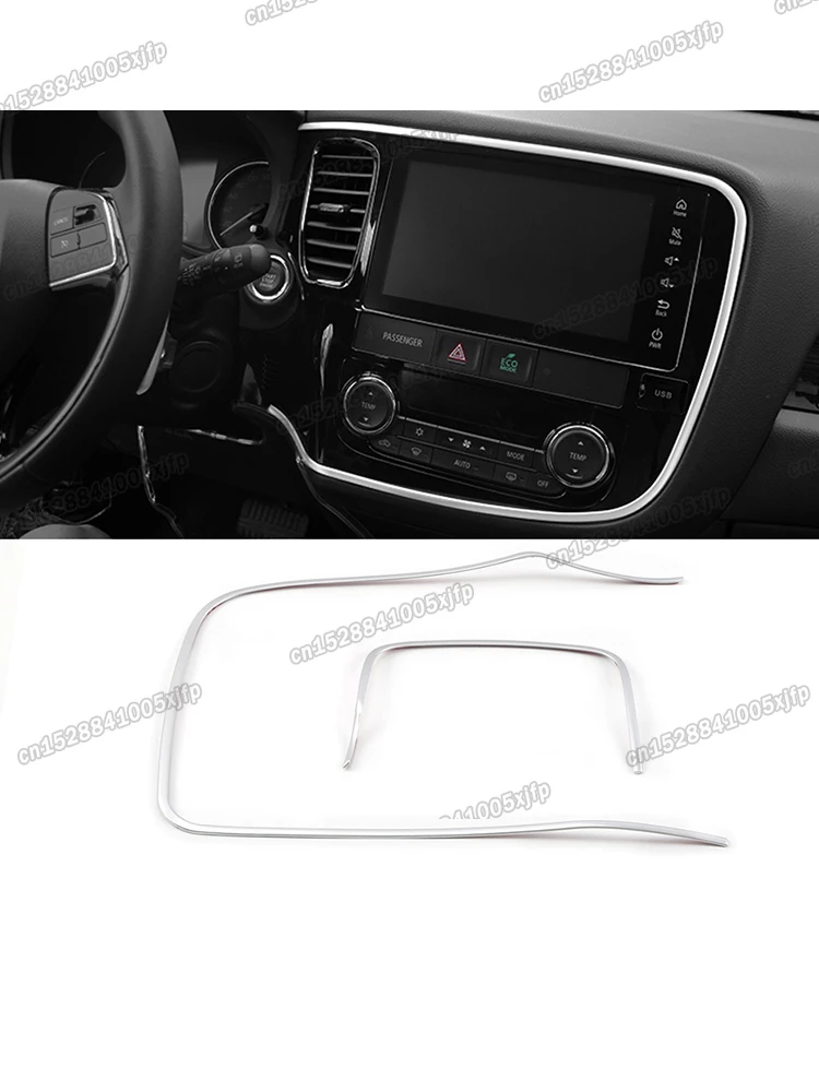 car dashboard gps navigation air vent frame trims for mitsubishi outlander 3 2013 2014 2015 2016 2017 2018 2019 2020 2021 2022