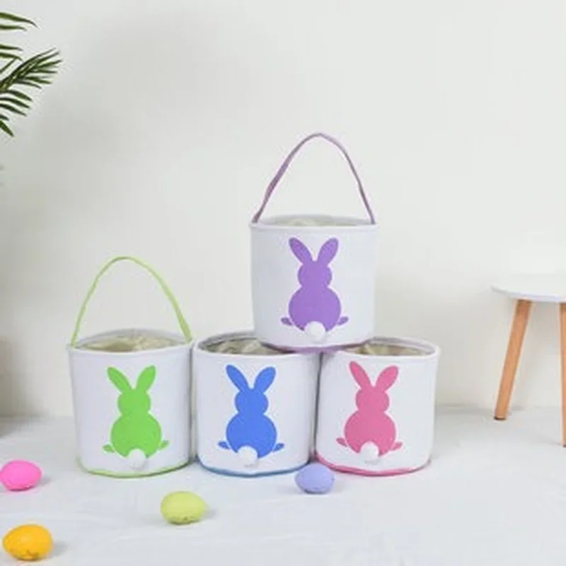 10pcs Wholesale Easter Bunny Basket Candy Toy Storage Bag For Easter Day Easter bags with handles Rabbit Ear Easter Decor gift