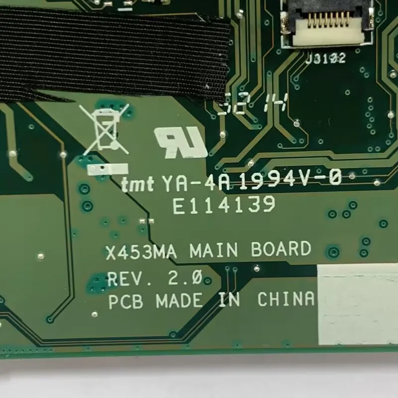 

High Quality X453MA REV.2.0 Mainboard With SR1YW N3540 CPU For ASUS Laptop Motherboard 100% Fully Tested Working Well