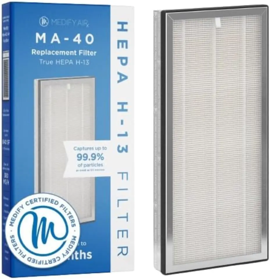 

Genuine 3-in-1 Air Filter for Allergens, Smoke, Dust, Odors - HEPA H13 & Carbon, 99.9% Removal