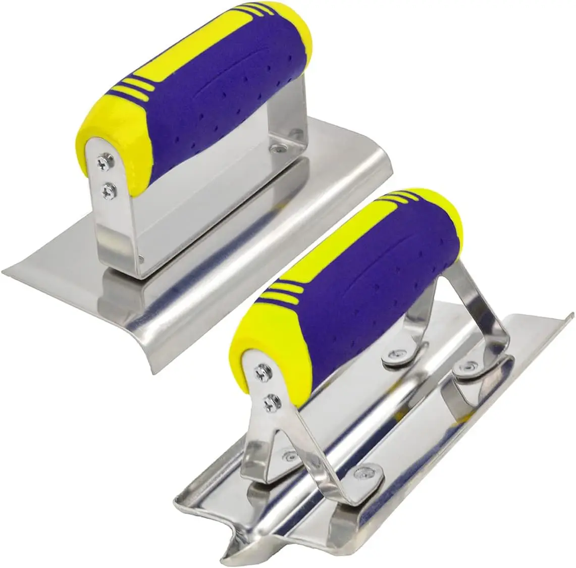 2pcs Concrete Tools Set Stainless Steel Concrete Hand Edger and Groover  Plaster Stucco Cement Finishing Tool Kit