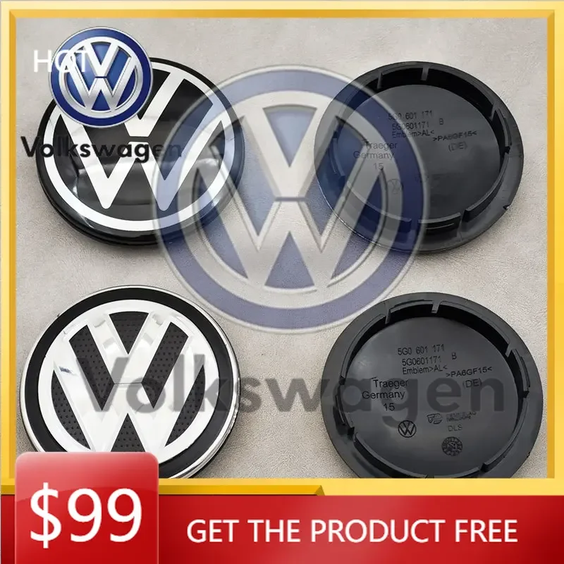 

2026 New For VOLKSWAGEN VW 4Pcs 65mm Car Wheel Center Hub Caps For Volkswagen VW Golf Passat Tiguan Lamando Teramont Cross Lavid