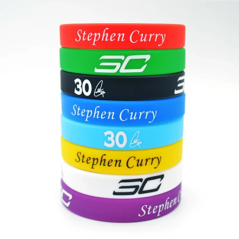 8pcs Basketball Sports Bracelet Band Kobe James Curry Owen Durant Silicone Fan Outdoor Football Wristband Food Grade Silicone