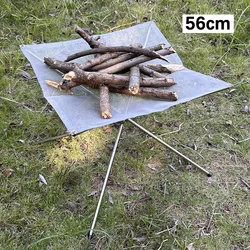 Outdoor Fire Pit Burning Rack Camping Stainless Steel Mesh Fireplace Foldable Stove BBQ Grill Patio With Replace Grilled Net