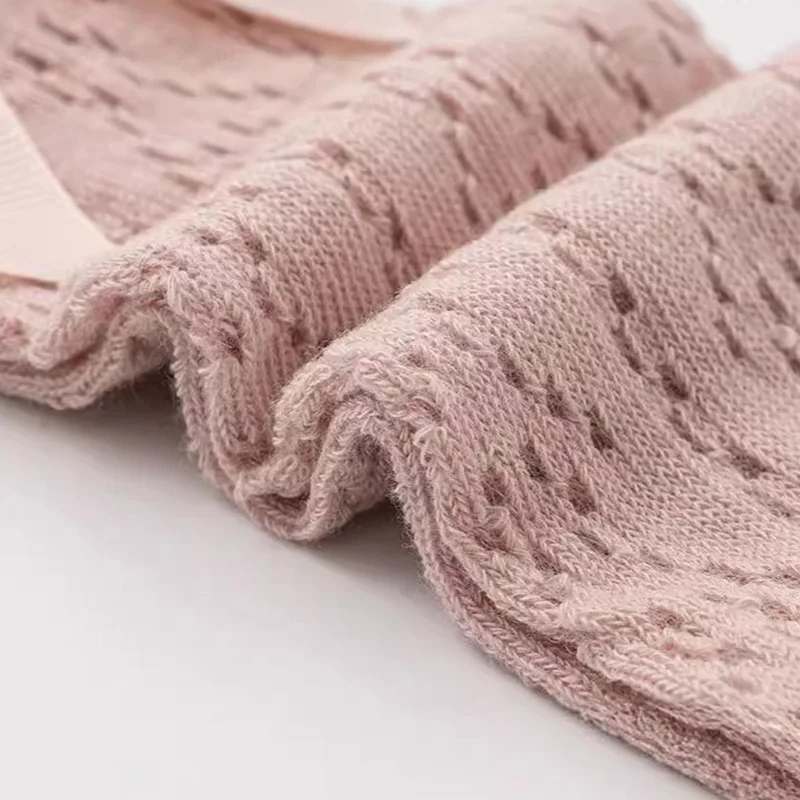 Summer Baby Mesh Socks Solid Color Princess Girl Bow Stockings Breathable Mosquito Proof Kids Over Knee Sock 0-1Year Footwear view 5
