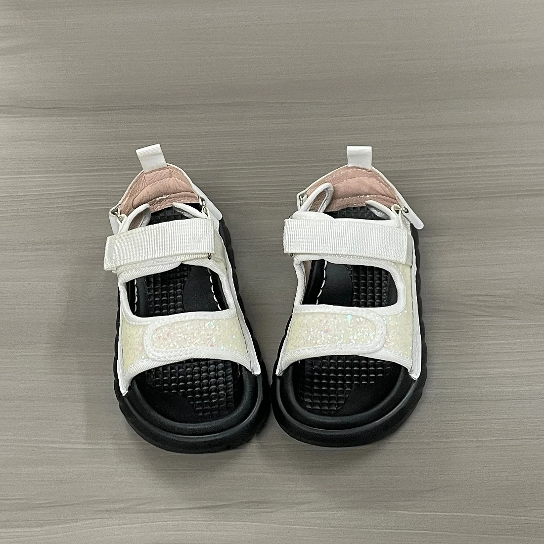 Jinyu PU Sandals Breathable Genuine Stitched Sides Durable Fashionable Simple Personality Girl Boy's Beach Shoes Summer