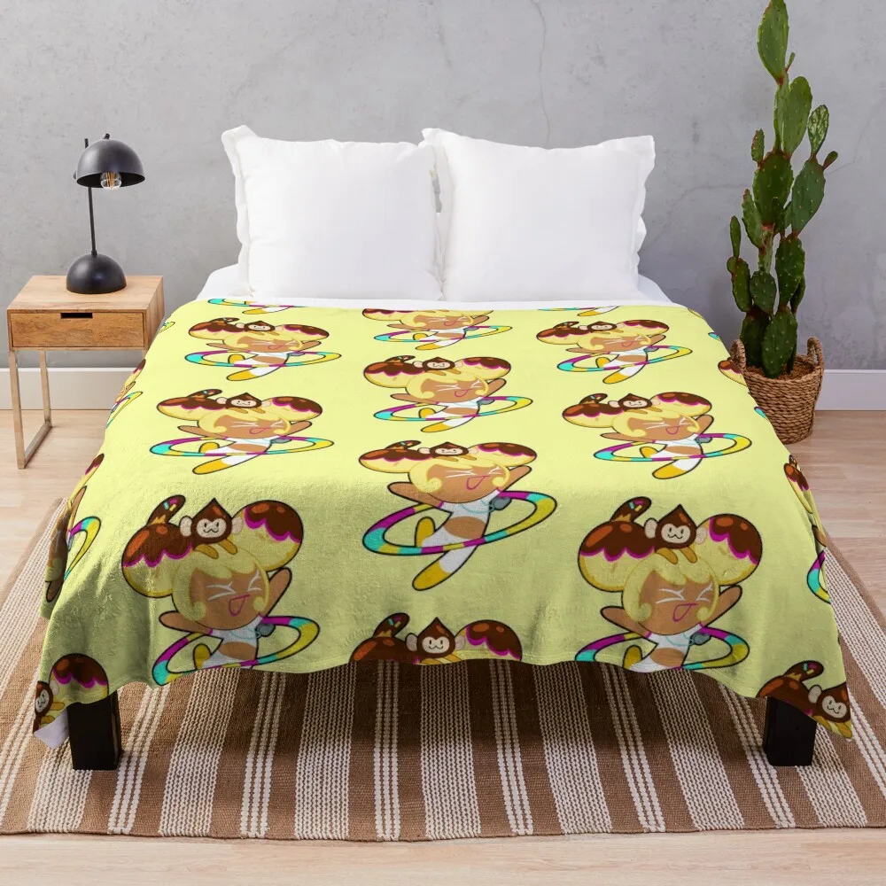 

Banana Cookie Throw Blanket For Decorative Sofa Stuffeds Camping Blankets