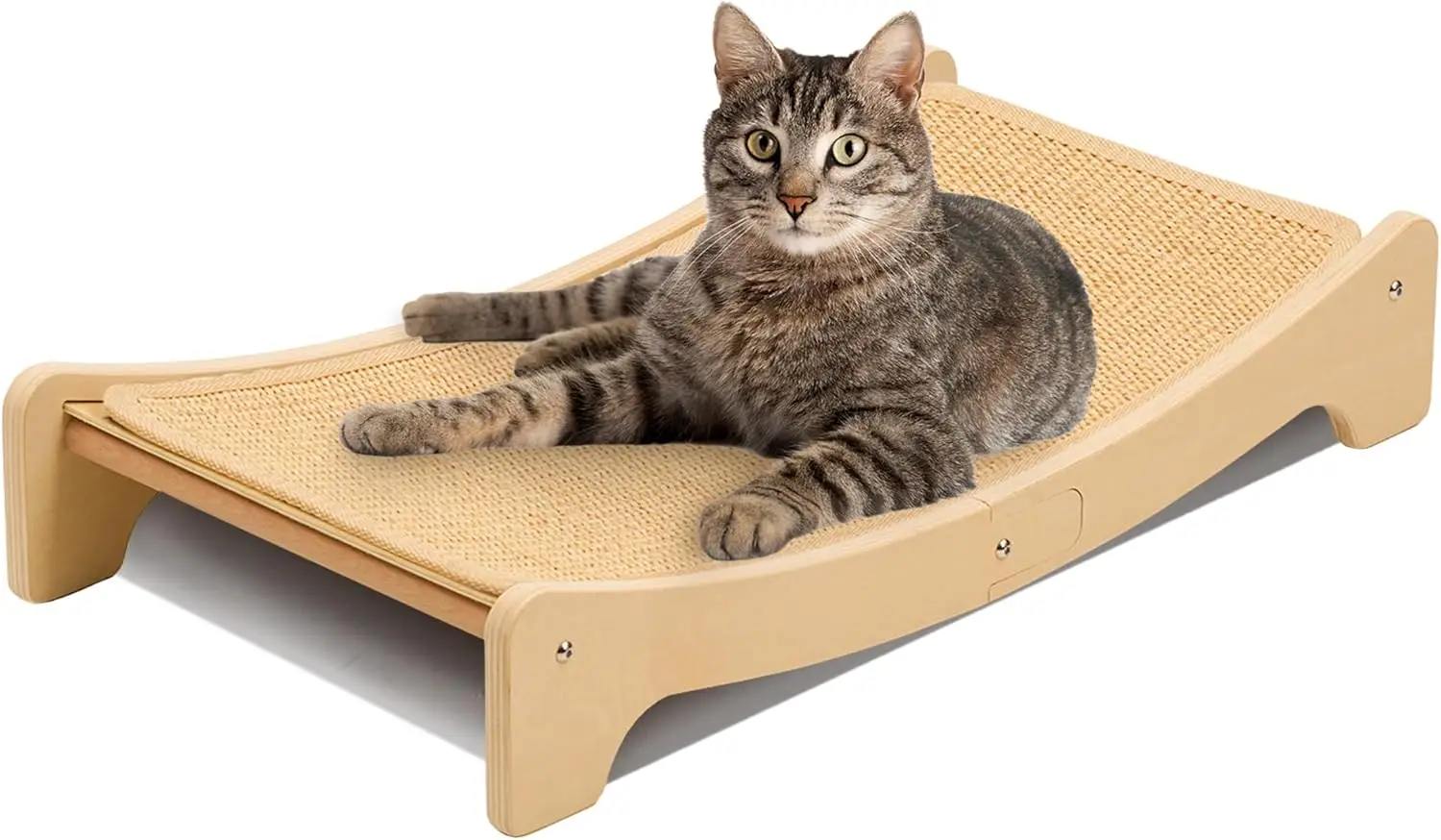 

Sisal Cat Scratching Board, Curved Sisal Cat Scratcher, Large Indoor Kitty Scratch Pad, Heavy Duty Arc Lounge Bed for Ki