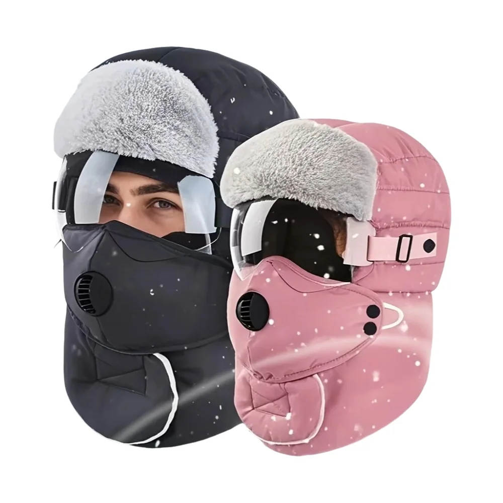 AliExpress WRELS Winter Warm Head Cover Windproof Thickened Ear Protection Neck Cover Goggles Hat Unisex Thermal Outdoor Motocycle Hooded Hat