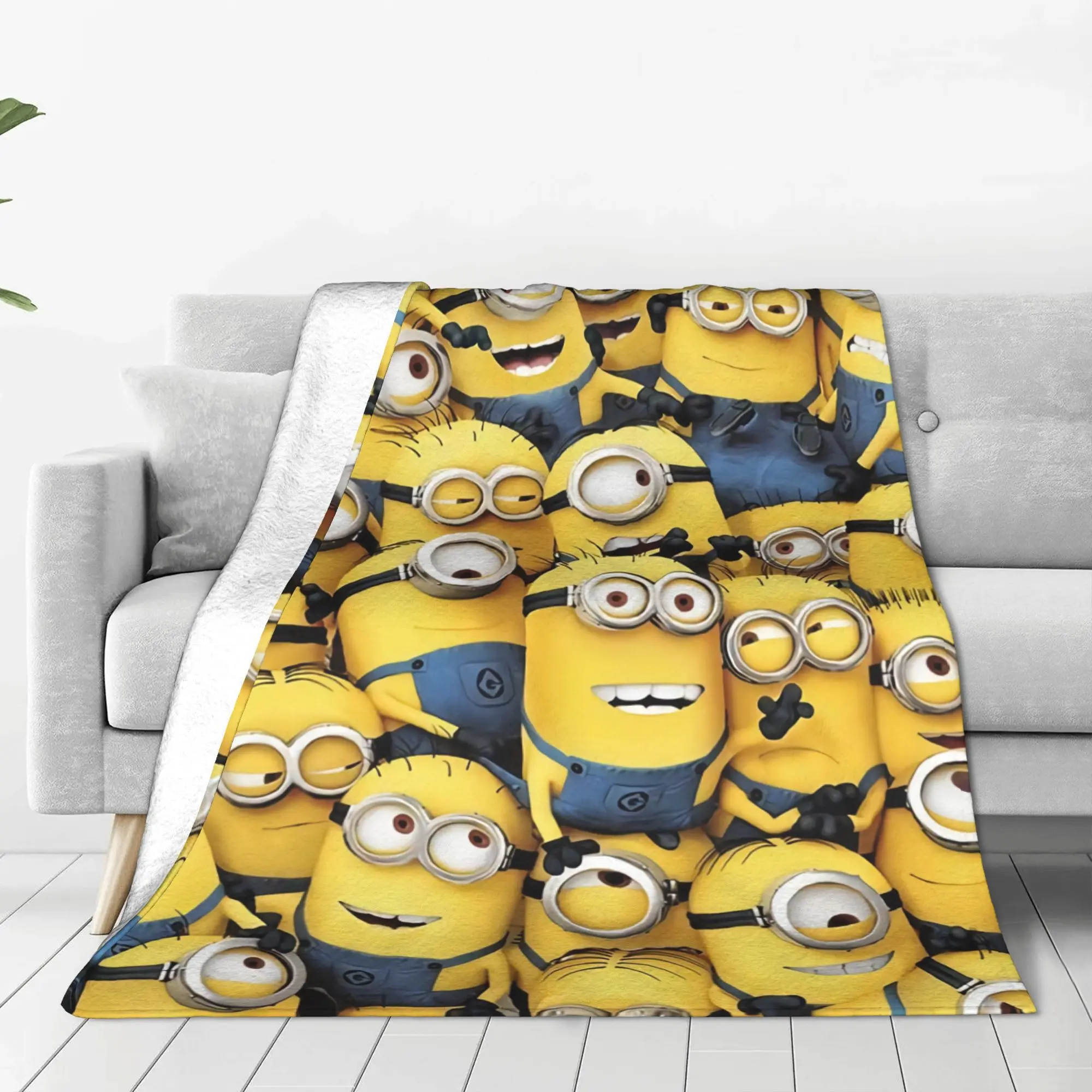 

Minions Repeat Patterns Flannel Blanket Winter Soft Durable Bedding Throws for Girls Boys Couch Chair Bedspread Sofa Bed Cover