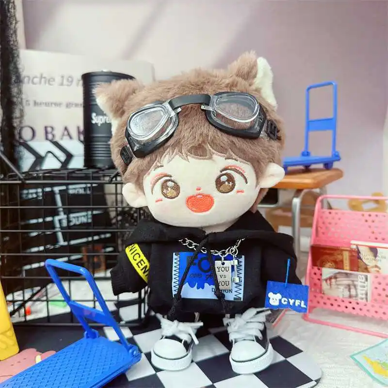 Cute Idol Doll Clothes, Flying Protective Goggles Set, Plush Doll Clothes, DIY Changing Clothes, Games for Girls, 10 cm 20cm