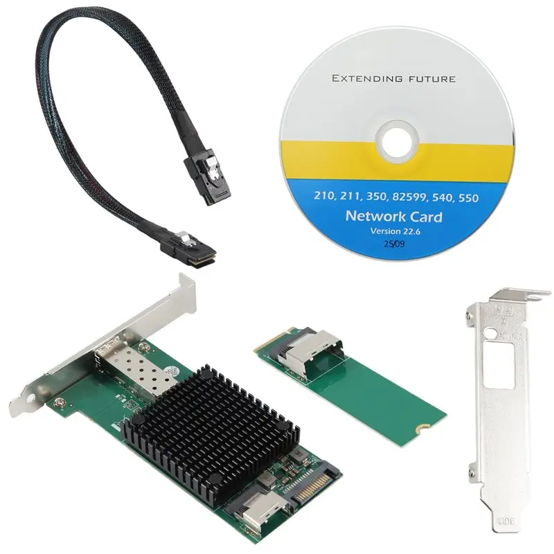 NEW HOT In Stock-M.2 10G Server Network Card M.2 M X520-DA1 10G SFP+ Fiber Optic Industrial Computer Server Network Card JL82599