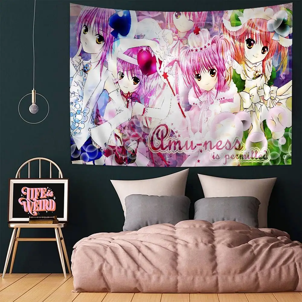 Shugo Chara Anime Cartoon Printed Large Wall Tapestry Hanging Tarot Hippie Wall Rugs Dorm Home Decor