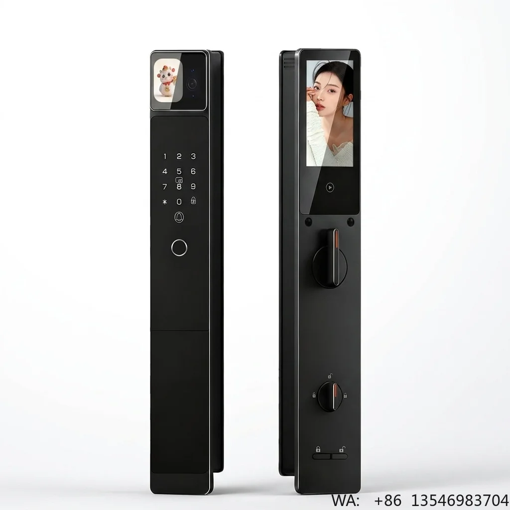New Design Smart Door Lock Palm Vein Face Recognition  AI Screen Remote Control Night Vision Ultra Thin for Smart Home