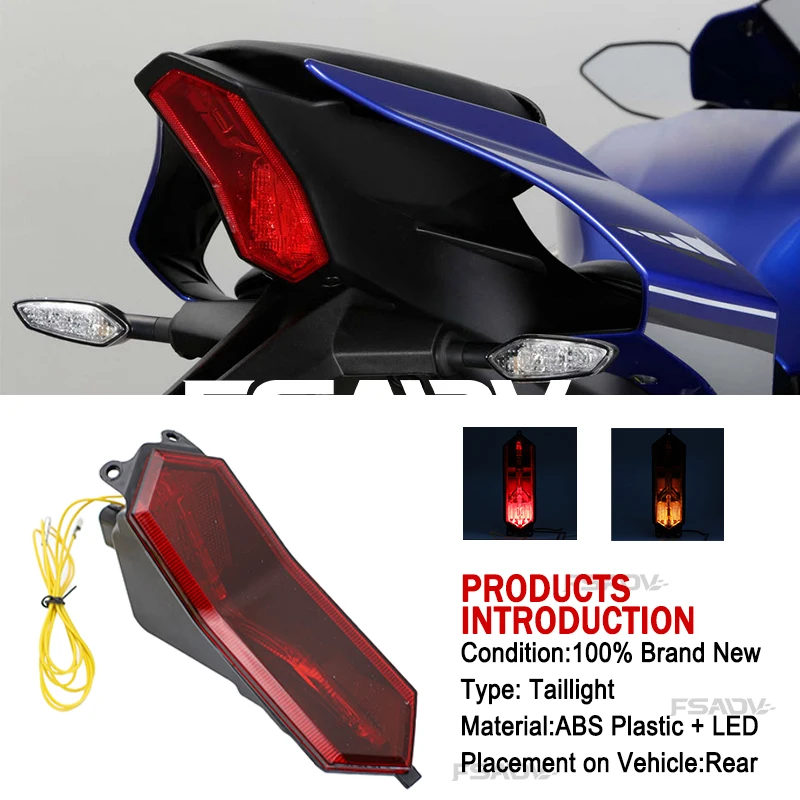 YZF-R7 YZF-R9 Motorcycle LED Taillight Rear Brake Turn Signal Integrated Tail Light For Yamaha YZF R7 R9 YZFR7 YZFR9 2021-2025