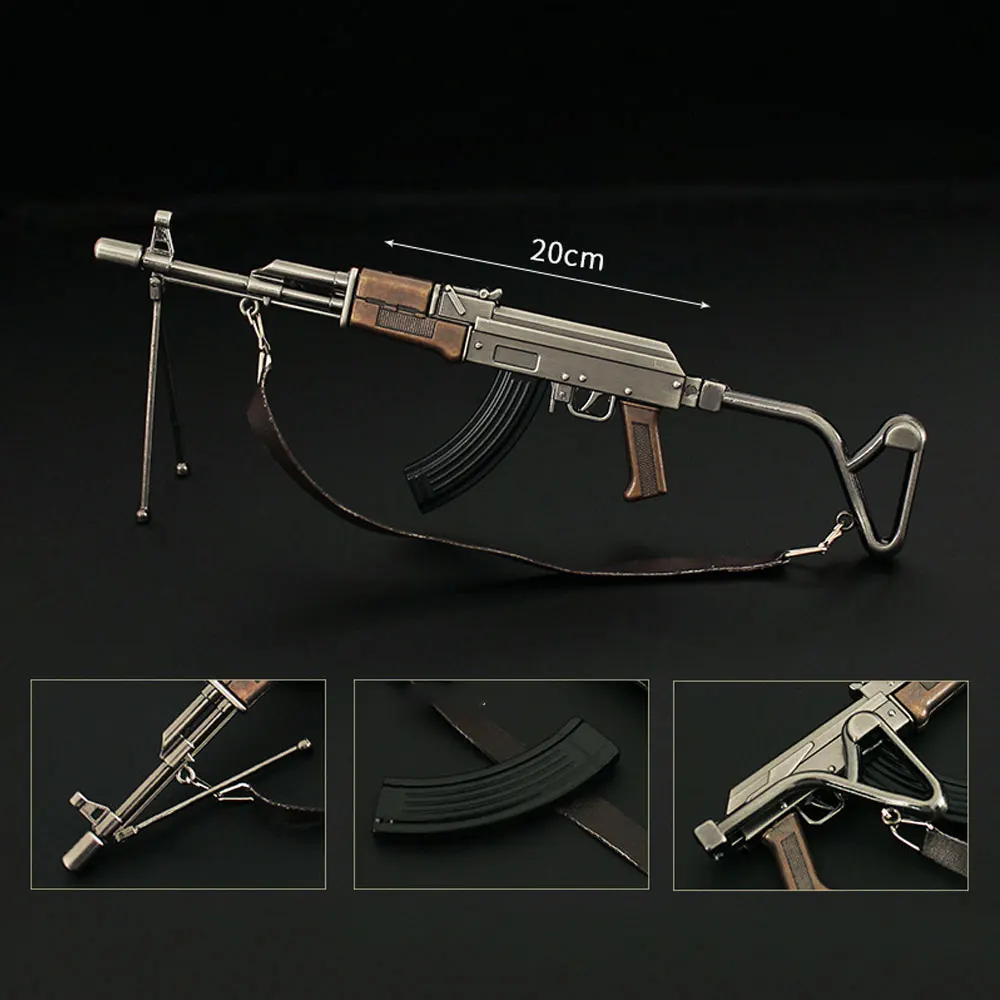 20cm Mini Metal Toy Gun Foldable AK47 AKM Model Alloy Props Ornaments CS Gaming Equipment Action Figure Weapon Toys ZG314