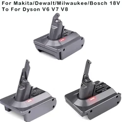 For Makita/Dewalt/Milwaukee/Bosch 18V Lithium Battery Adapter Converter To For Dyson V6 V7 V8 Battery Vacuum Cleaner tool