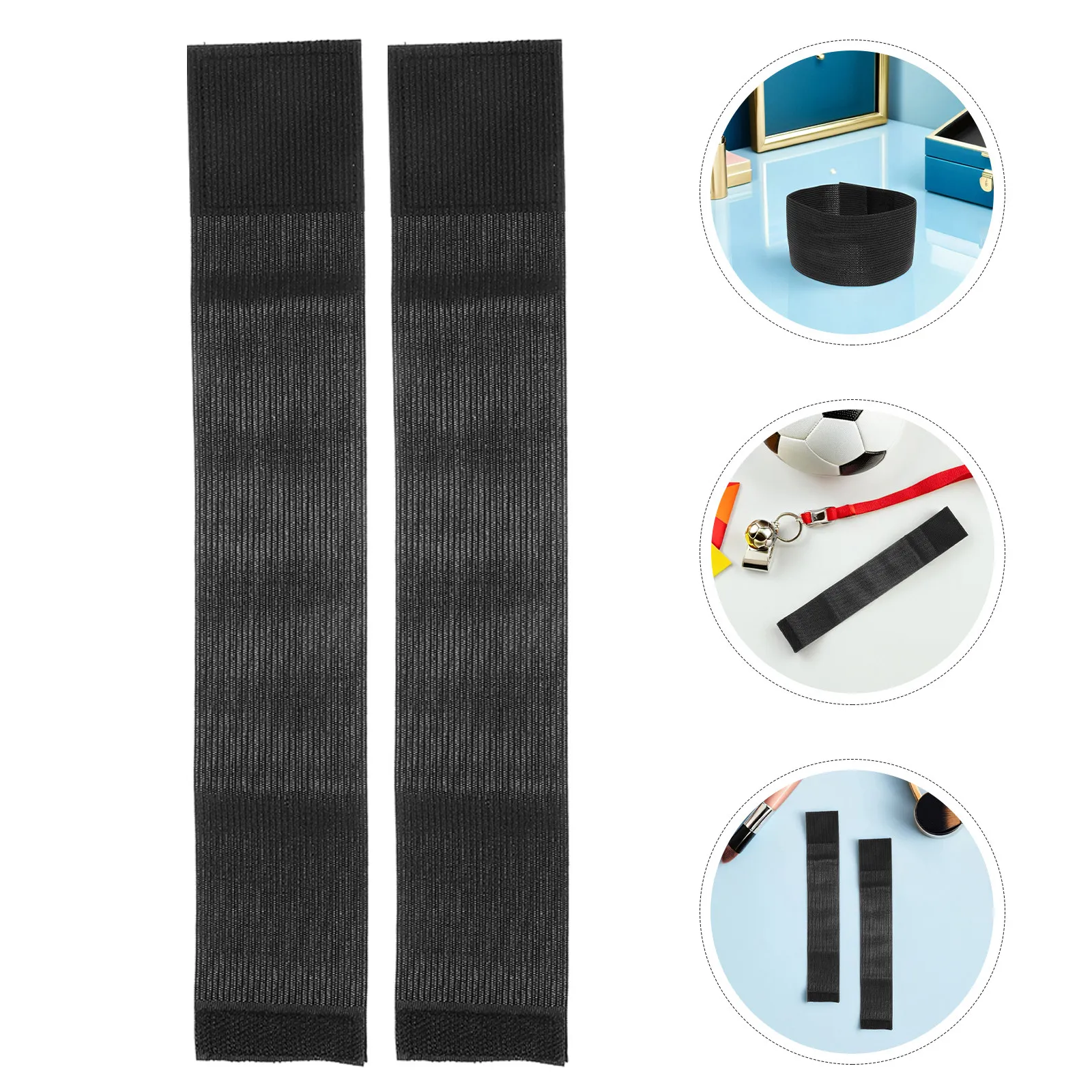 12 Pièces Bandeaux de Condoleances Noirs Élastiques Réglables pour Cérémonies Funéraires, Bracelets de Capitaine de Football, Accessoires Commémoratifs et de Prière