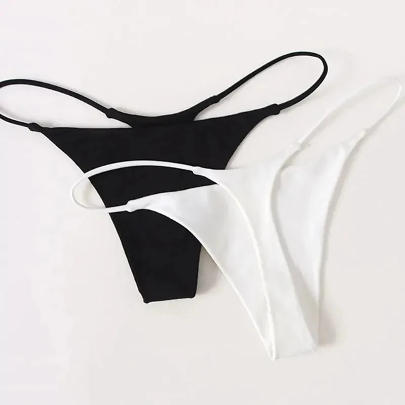 1/2pcs Women Sexy Low Waist G-String Underwear Pure Color Breathable Seamless Thong Thin Lace String Panties Briefs Intimate