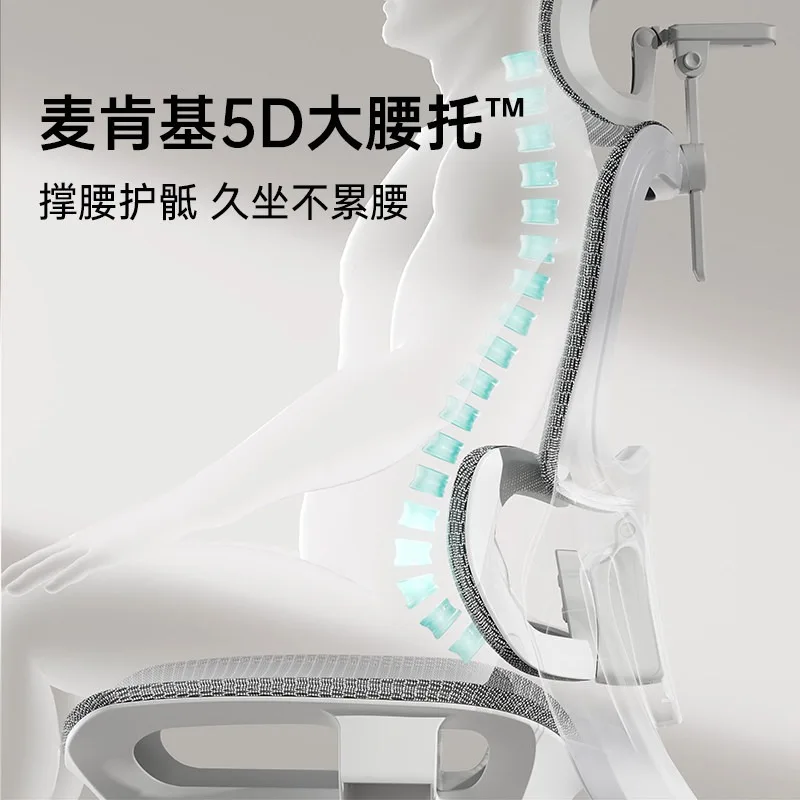 Armrest Reinforced Ergonomic Office Chair, Sturdy Desk Seat for Daily Office Use