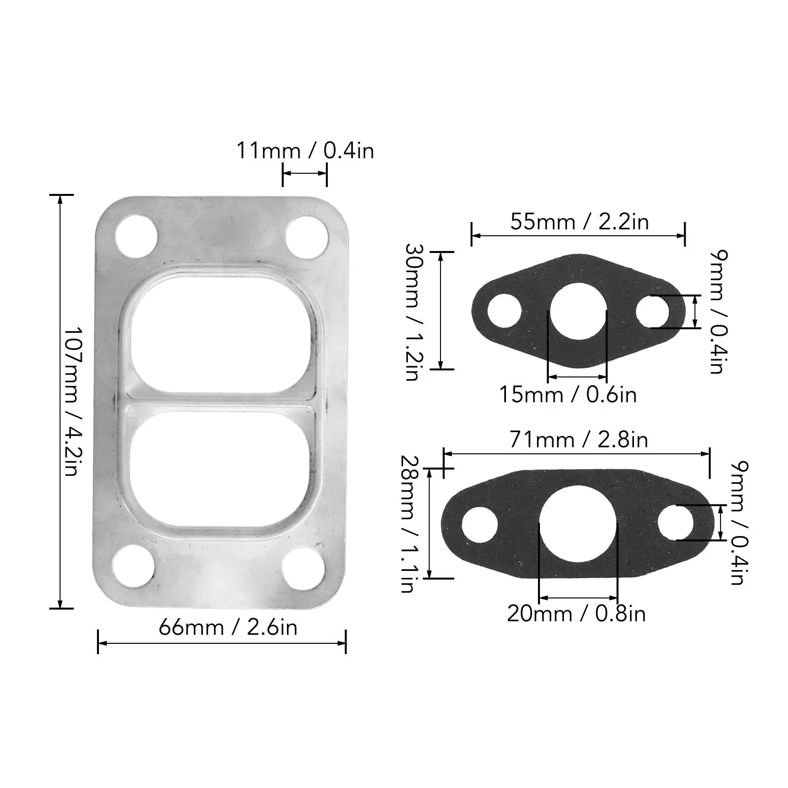 Junta Turbo Set para Holset, Turbocharger, Entrada de Óleo, Junta Dividida, Oil Drain Feed Kit, Acessórios para Carro, HX35W HX40, 2 Pcs