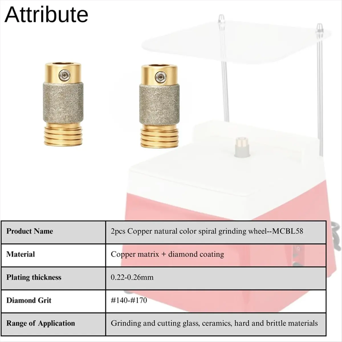 ABFW 2 Pcs 5/8 Inch Stained Glass Grinder Bits, Grinder Bit,Stained Glass Tools and Supplies for Stained Glass Grinder