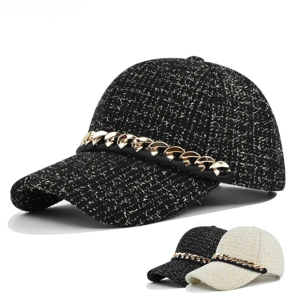 

Женская бейсболка, осенне-зимняя кепка с цепочкой в виде утконоса, повседневная универсальная женская уличная кепка