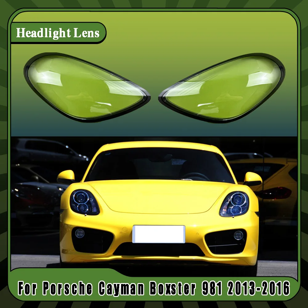 

For Porsche Cayman Boxster 981 2013-2016 Left Right Car Headlight Light Lens Clear Covers Headlight Lamp Cover Lampshade Shell