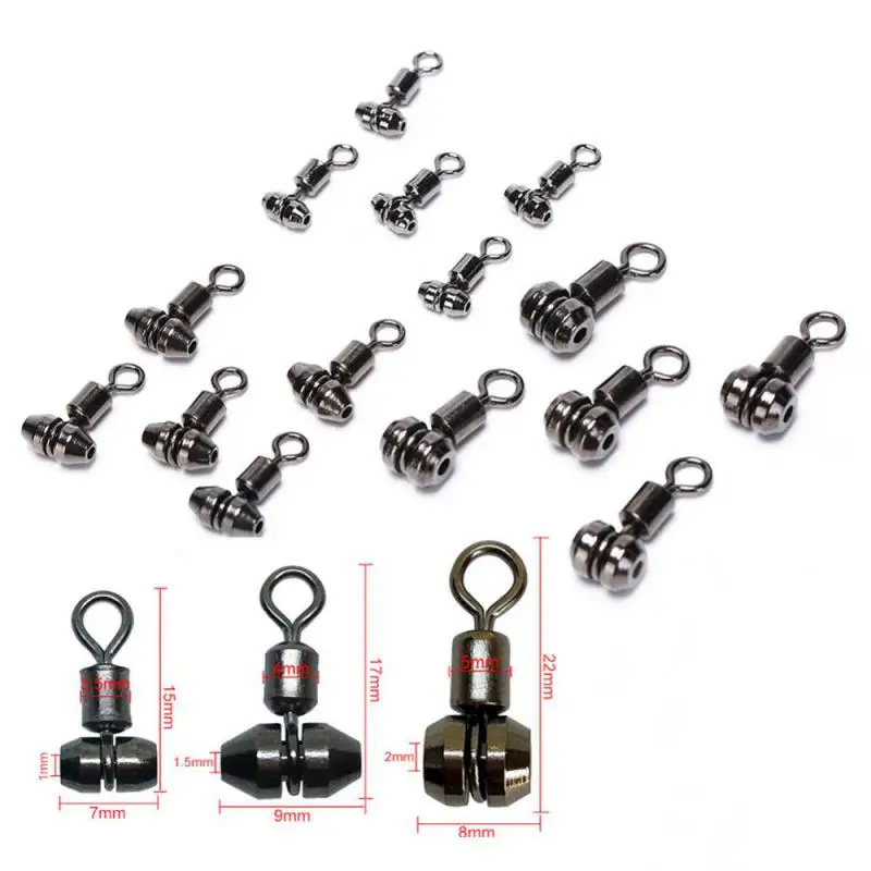 1/100pcs Fishing Swivels 3-way Stainless Steel Fishing Connector Rolling Bearing Swivel Hook for Carp Tackle Accessories tool