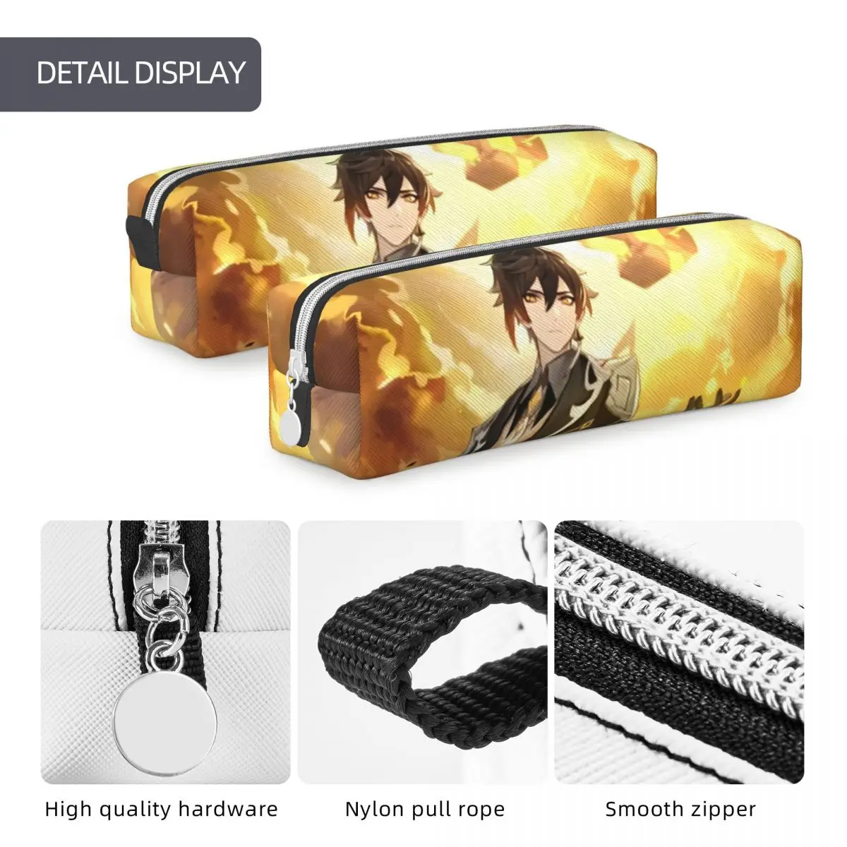 Zhongli genshin impact childe bleistifte tui stift halter taschen kinder große lagerung büro geschenk pencil cases