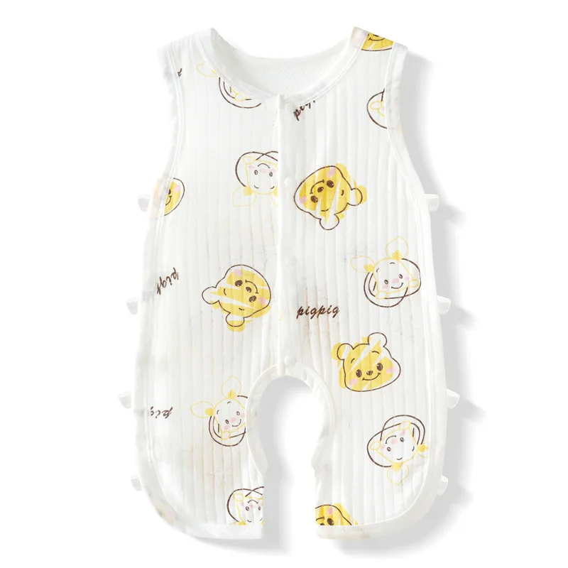 

Baby Bamboo fiber onesie summer sleeveless thin section open crotch Baby Boy Girl Jumpsuit clothes newborn Rompers