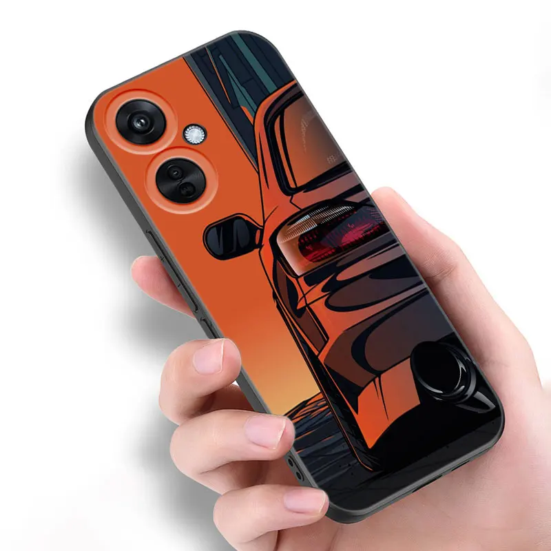 Cool Sports Car Black Silicone Phone Case For OnePlus 10R 11R 12R ACE 2 3 Pro 2V 3V Nord CE 2 3 4 Lite N10 N20 N30 SE 5G