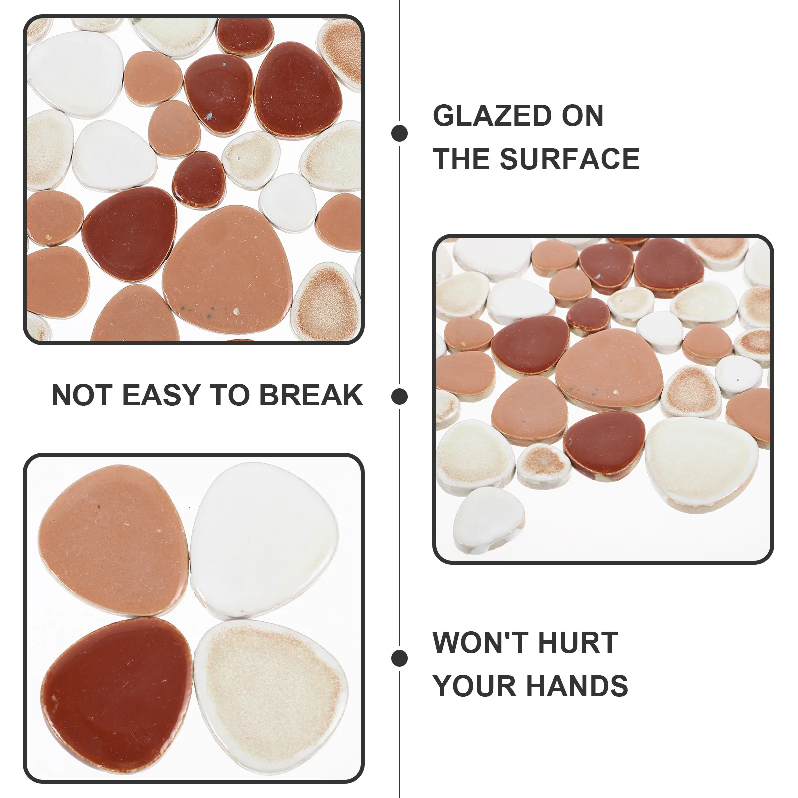 

1Set Ceramic Pebble Mosaic Tiles DIY Craft Materials Decorative Stones for Jewelry Art Projects Ceramic Tile Tiles for Crafts