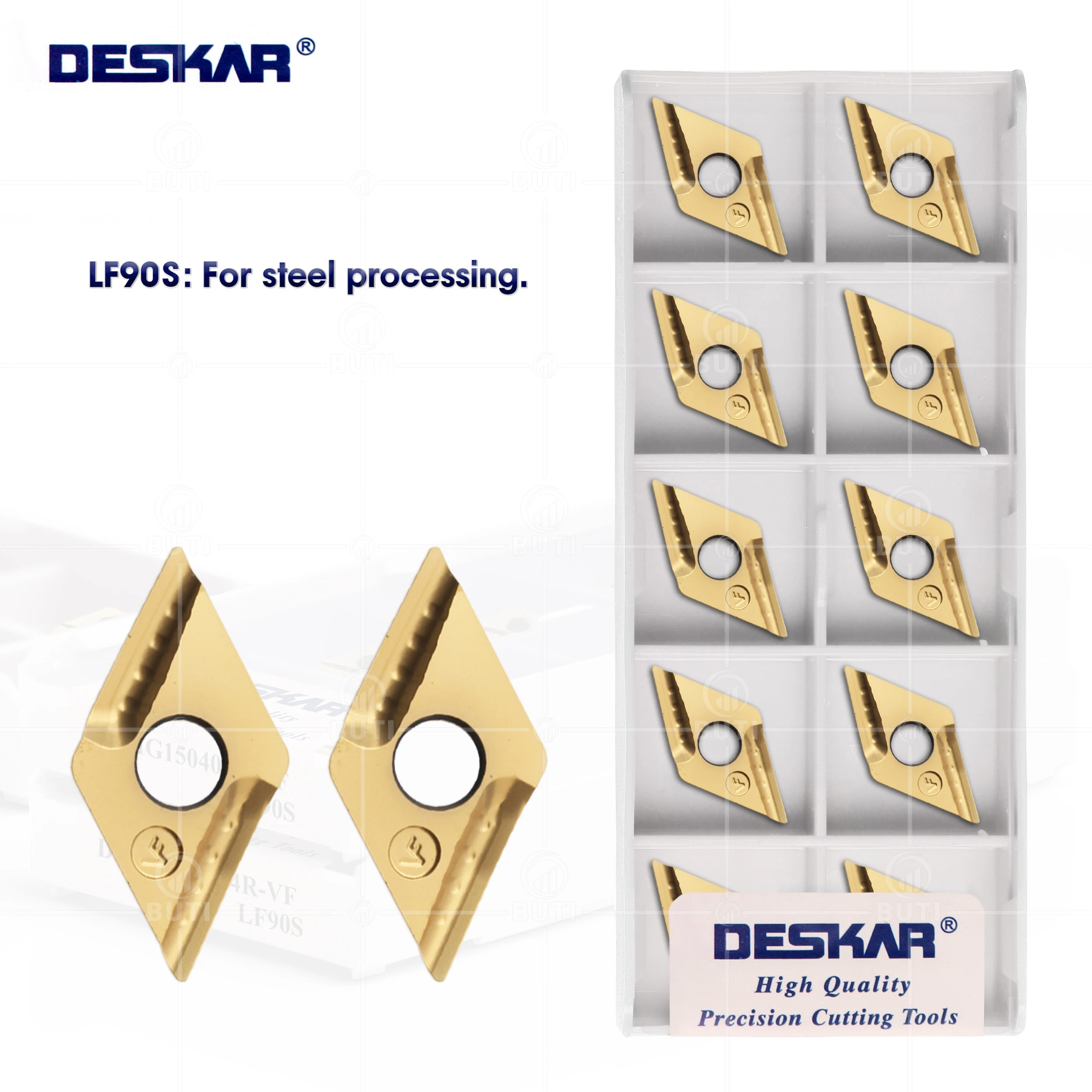 Deskar-cnc Lathe Cutter Ceramic Turning Tool Lâminas de Carboneto Externas Ferramenta de Corte Alta Qualidade 100 Original Dnmg150404r-vf Lf90s