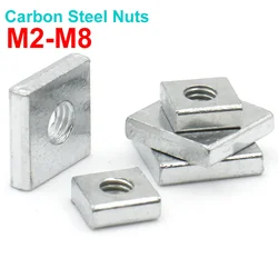 Square Slide Nut M2.5 M3 M3.5 M4 M5 M6 M8 DIN562 Zinc Plated Steel Thin Square Nuts Slider Block for Aluminum Profile Accessory