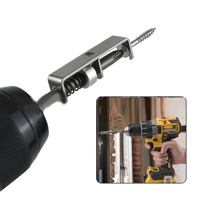 Anti-Drop Screwdriver Bit Spring-Loaded Screw Holder Bit Wear Resist Universal Screw Retaining Tool For Electricians Mechanics
