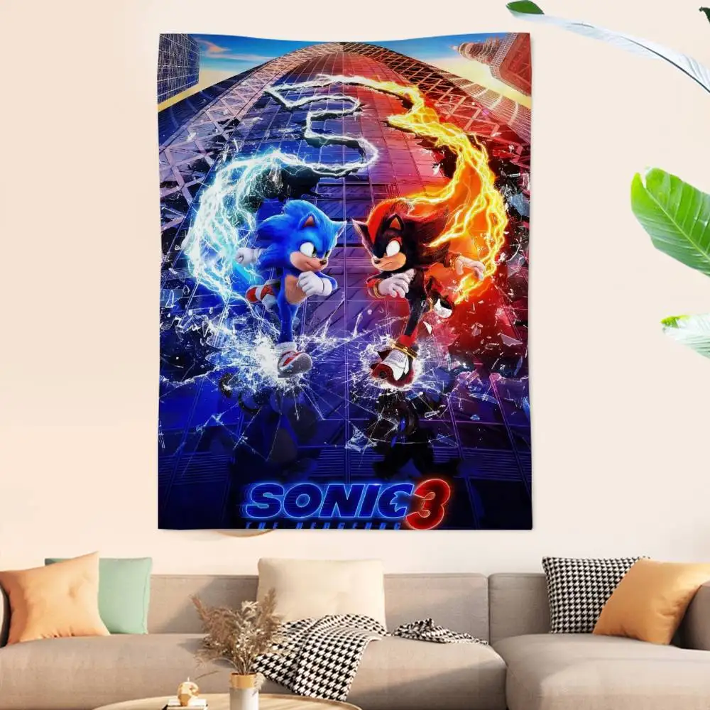 Cartoon S-Sonic Colorful Tapestry Wall Hanging Bohemian Wall Tapestries Mandala Wall Hanging Sheets
