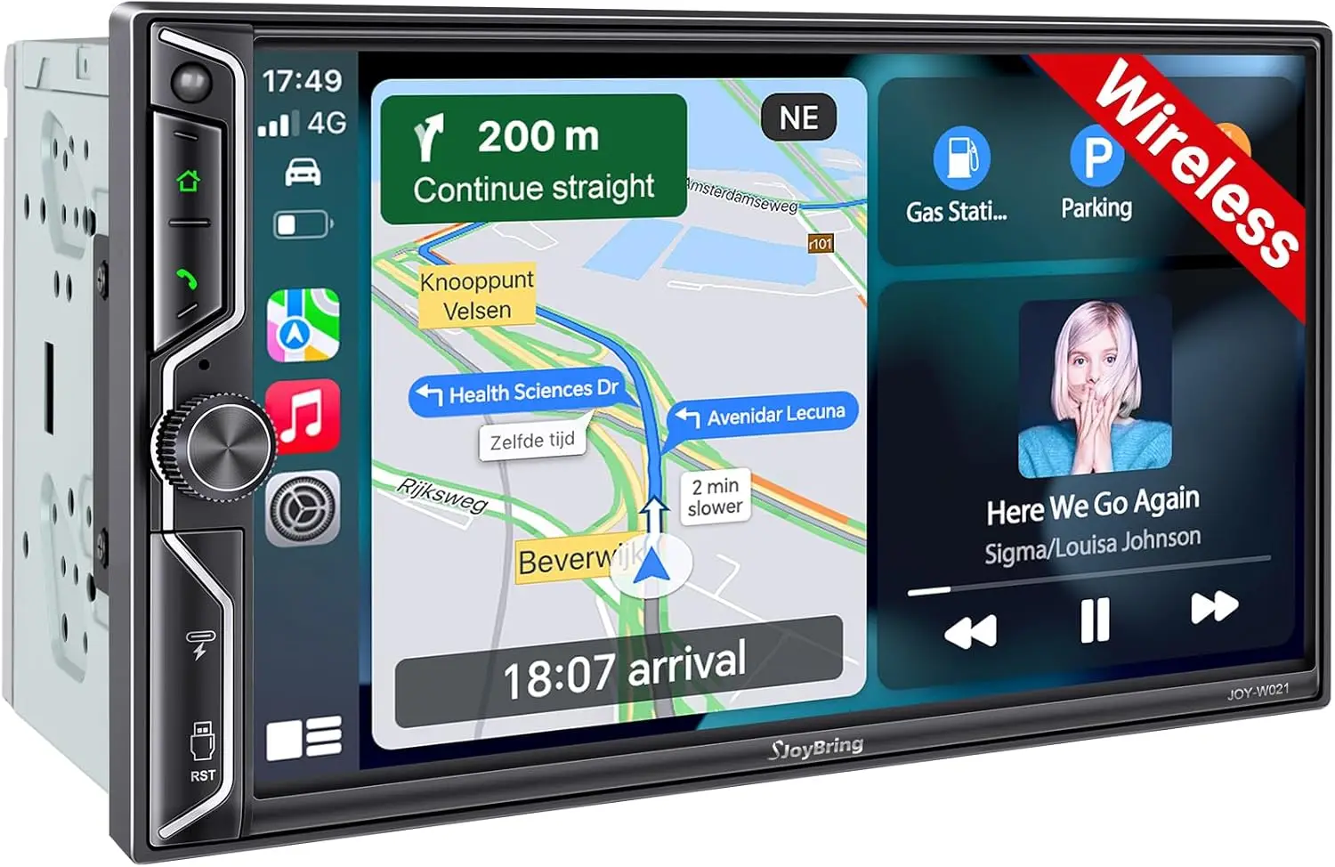 

7-Inch QLED Car Stereo with Wireless Apple CarPlay, Android Auto, 240W Sound, Backup Camera