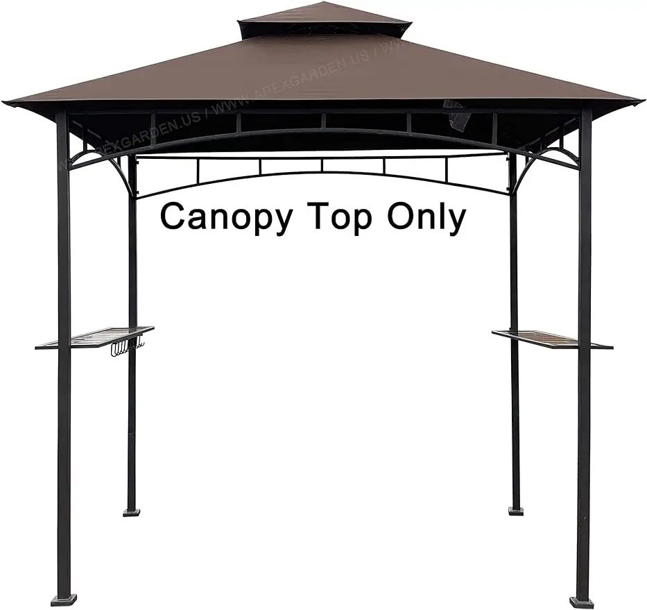 

Replacement Canopy Top CAN ONLY FIT for Model #L-GG001PST-F Brown Double Tiered Canopy Grill BBQ Gazebo(Top Only)