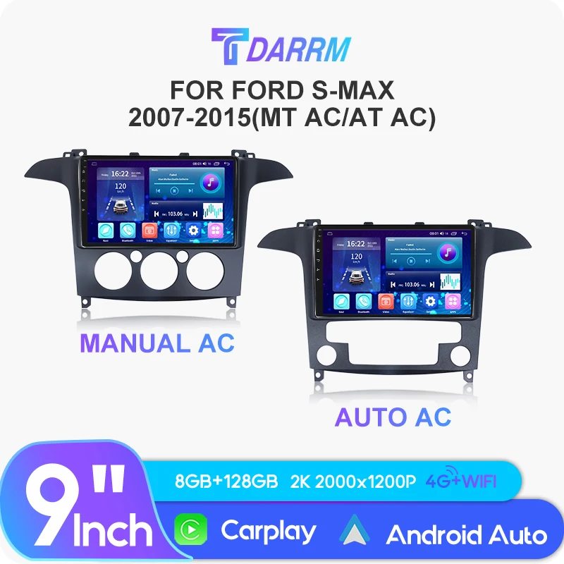 

For Ford S-Max 2007-2015 Car Screen Radio Android 12 GPS Automotivo Multimedia Stereo Player Carplay Screen