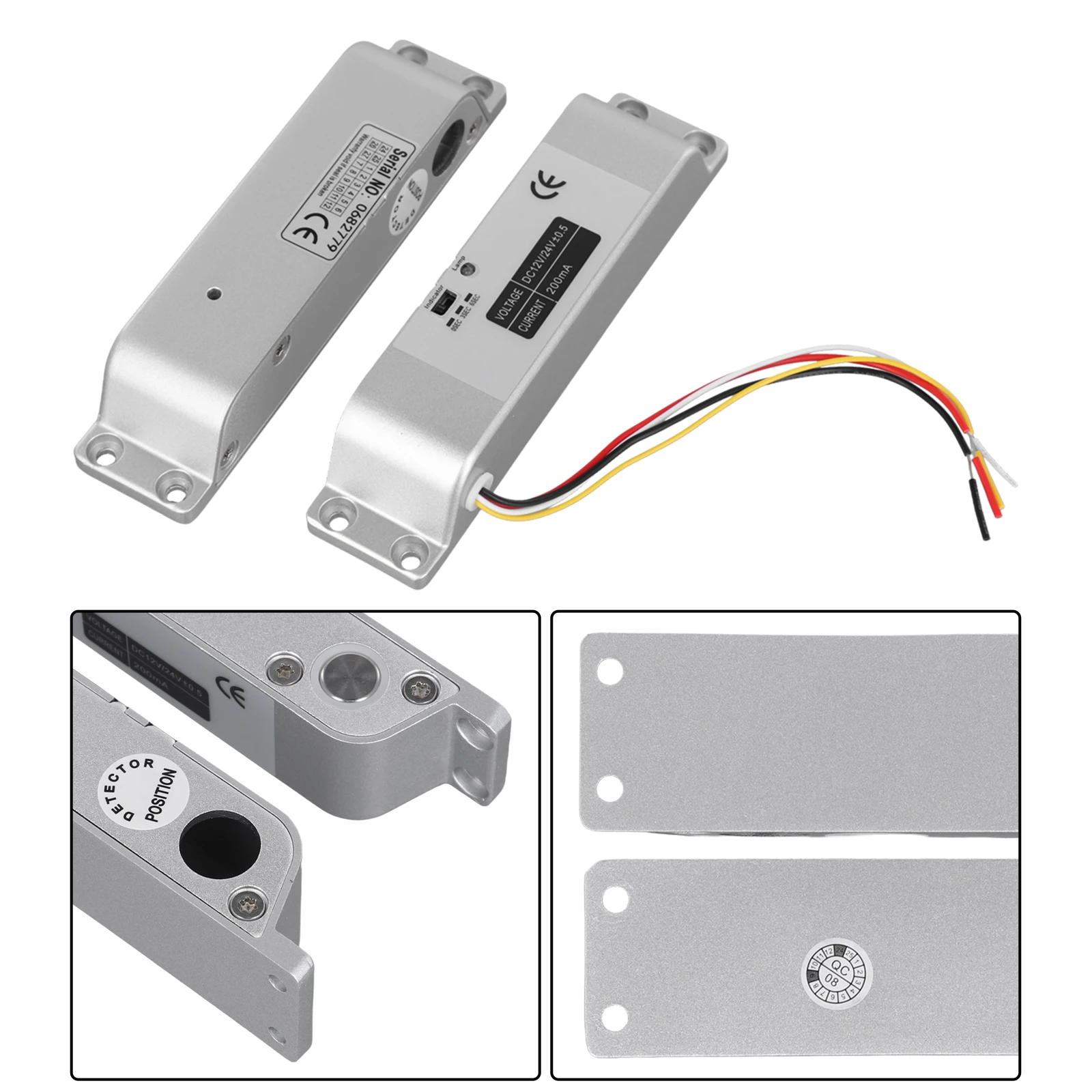 Color Silver Electric Drop Bolt Lock Fail-Safe Lock Low Operational Current Stable And Safe Standby Current Adjustable Delay