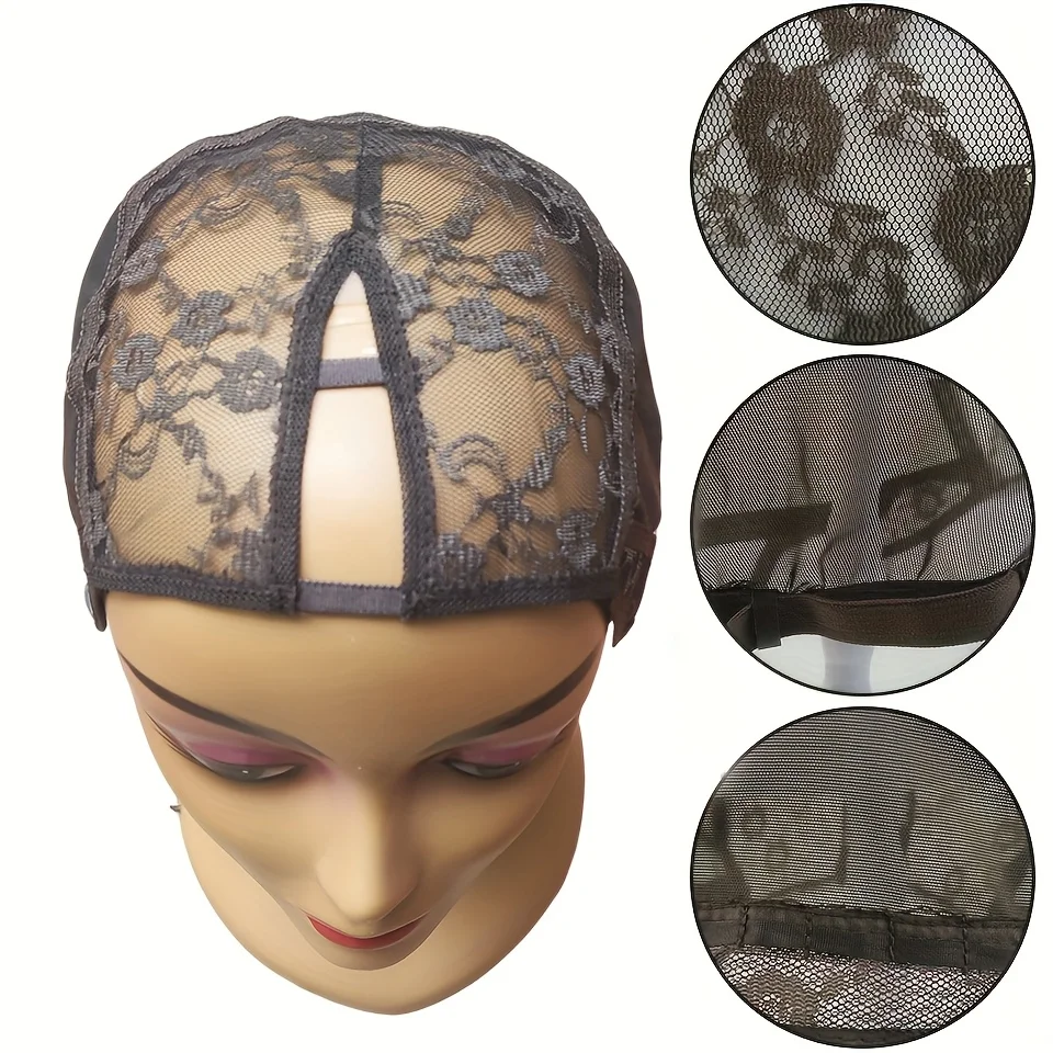 

1 шт. V-образный парик, плетение шапочки для парика с резинкой и 2 шт. регулируемой пряжкой, для изготовления париков, наращивание волос, уток DIY