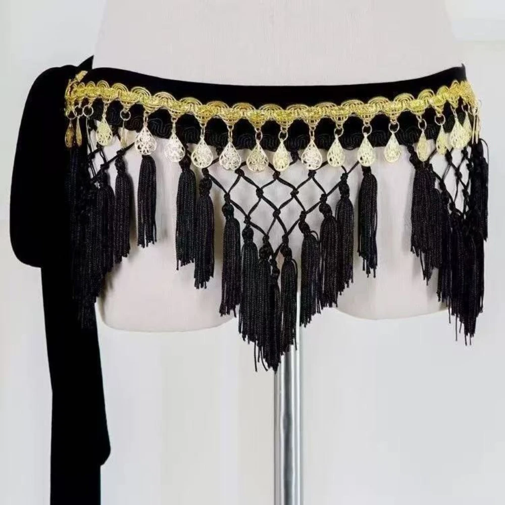 Tribal Style Belly Dance Waist Chain Belt Tassels Performance Training Hip Scarf Women Oriental Bellydance Costumes Accessories
