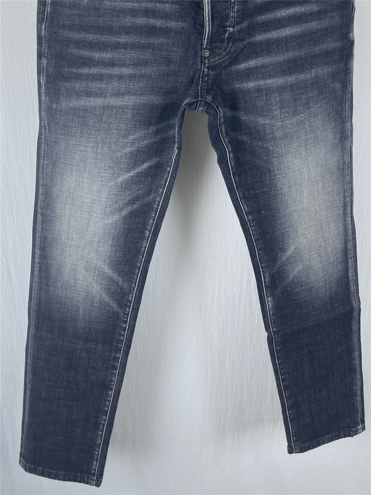 6092 Spring and Summer New Men's Jeans Washed Embroidered Badge Maple Leaf Fashion Micro-elastic Small Straight Black Jeans