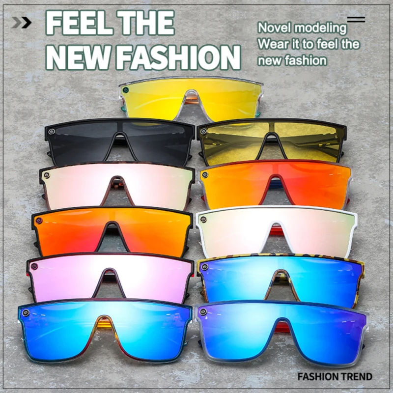 

2022 New Sunglasses Outdoor Sports Cycling Glasses Large Frame Colorful Siamese Glasses For Sun Protection Travel UV400