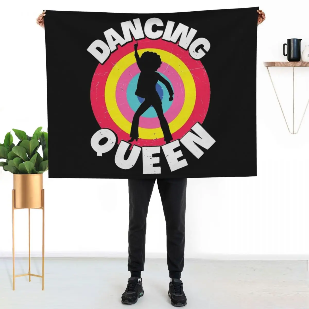 Dancing-Queen-Roller-Disco-Outfit-Essential-T-Shirt Throw Blanket Flannel sofa bed Loose Decoratives Bed Blankets